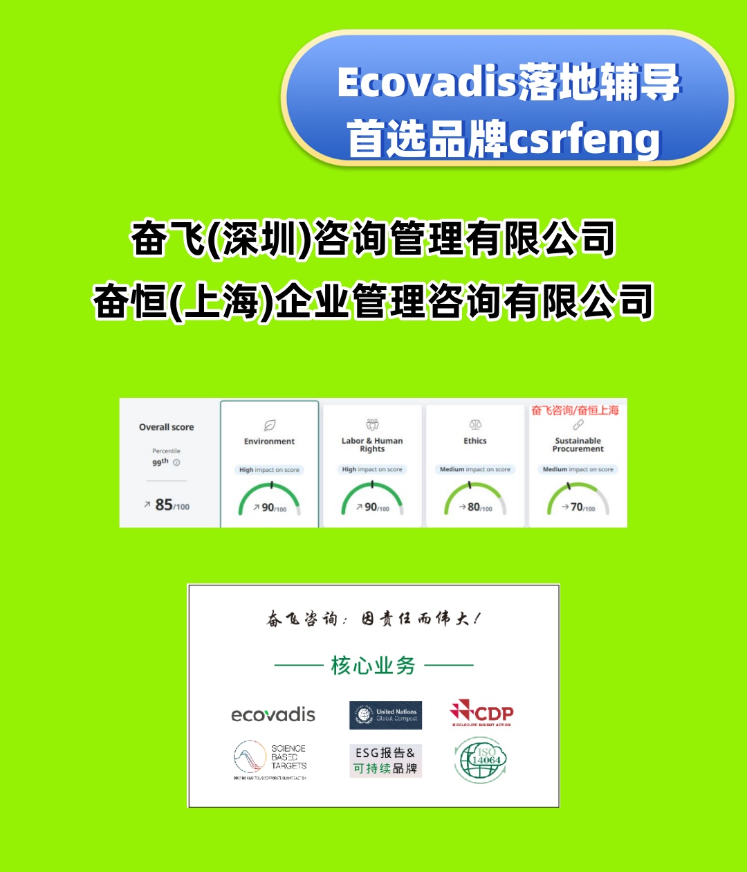 喜讯！奋飞咨询冯老师助力客户斩获EcoVadis铜牌